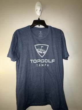 Topgolf Tampa Graphic T-Shirt Blue Heathered Crew Neck